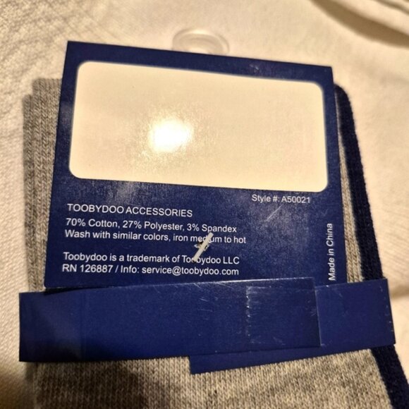 Tooby Doo girls footless sweater tights leggings gray with blue stripe NEW - Picture 4 of 8